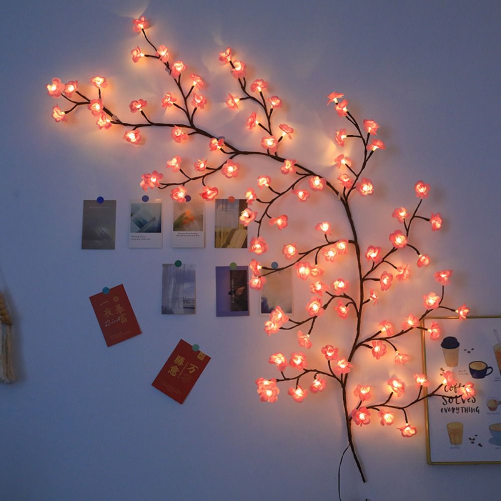 LED Cherry Blossom Branch Lights – Decorative Willow Vine Twig Garland for Wall, Door & Home Decor