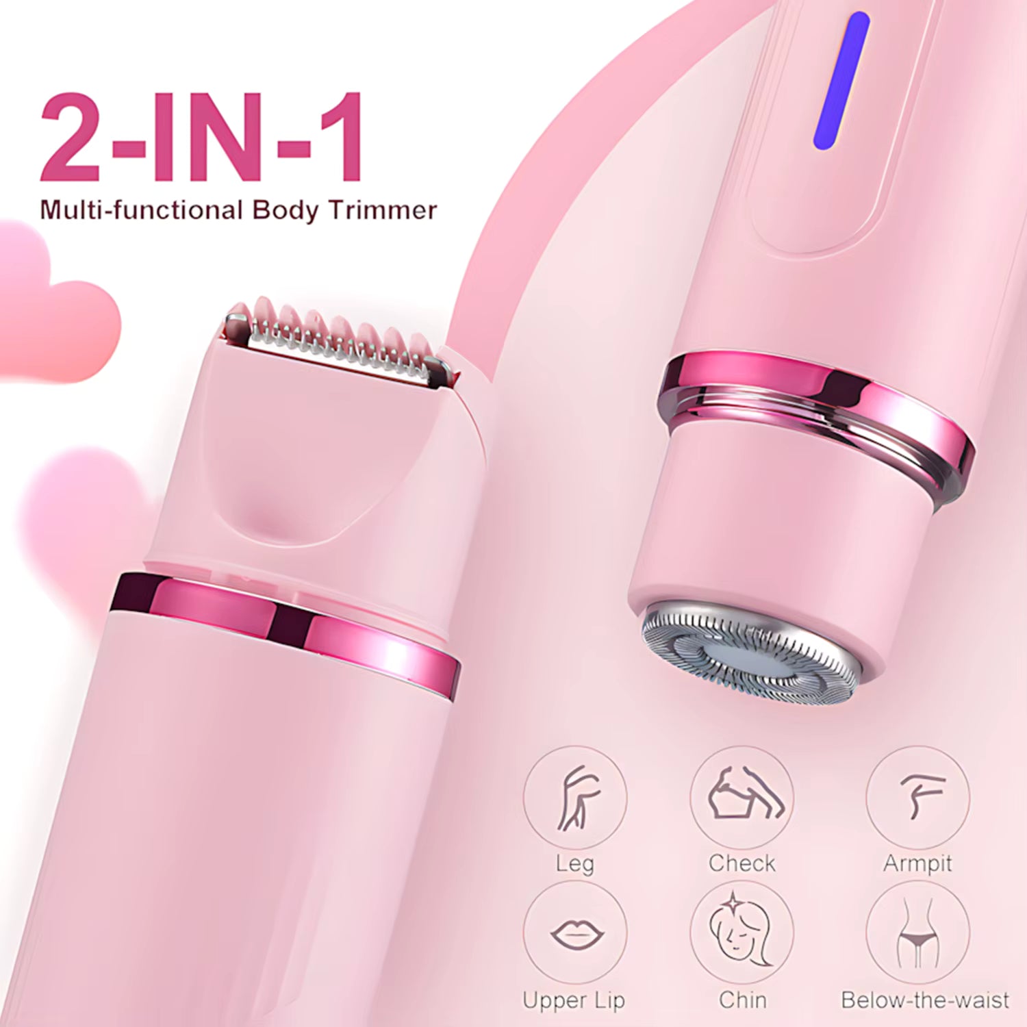 2-in-1 Women’s Electric Hair Remover – Dual Head Bikini & Body Trimmer
